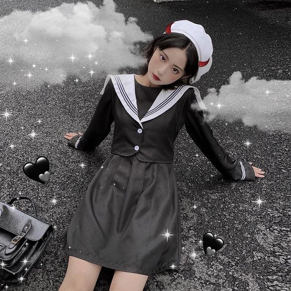 casual dresses sailor collar full japan style patchwork spring and autumn mini-dress fashion brand women's clothing trend temperament v, Black;gray
casual dresses sailor collar full japan style patchwork spring and autumn mini-dress fashion brand women's clothing trend temperament v, Black;gray