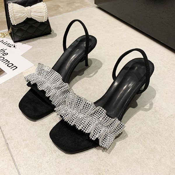 summer women's spuare toe sandals female chic thin heel ladies elegant party wedding high heels shoes woman, Black
summer women's spuare toe sandals female chic thin heel ladies elegant party wedding high heels shoes woman, Black