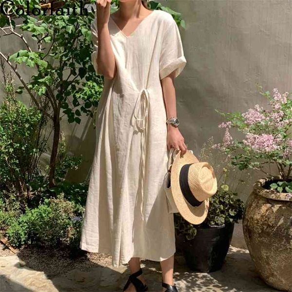 women's summer dresses casual elegant vintage oversize korean solid lace up ladies wild long dr1378 210427, Black;gray
women's summer dresses casual elegant vintage oversize korean solid lace up ladies wild long dr1378 210427, Black;gray