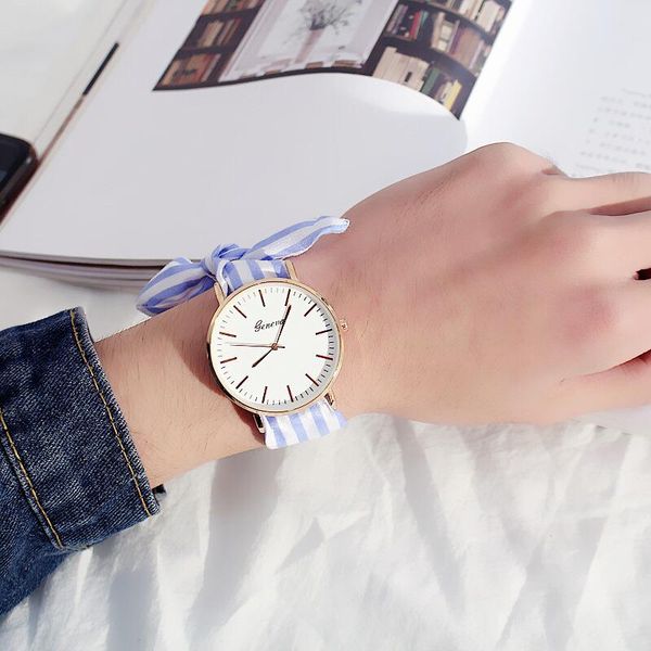 wristwatches fashion stripe fabric band women men watches classic casual analog quartz man woman watch geneva simple stylish ladies clock, Slivery;brown
wristwatches fashion stripe fabric band women men watches classic casual analog quartz man woman watch geneva simple stylish ladies clock, Slivery;brown