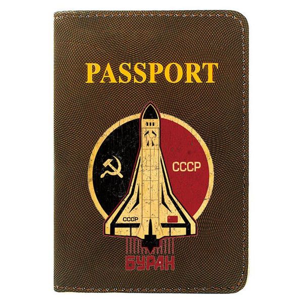 card holders classic soviet aerospace design passport cover pu leather men women travel id holder case, Brown;gray
card holders classic soviet aerospace design passport cover pu leather men women travel id holder case, Brown;gray