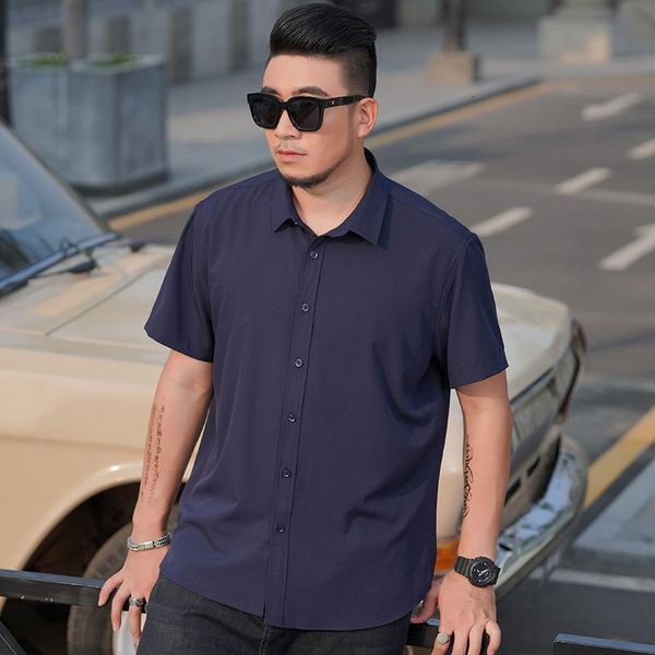 men's casual shirts extra xl menswear summer polyester fiber solid color short sleeve shirt plus size men clothing yjhd, White;black
men's casual shirts extra xl menswear summer polyester fiber solid color short sleeve shirt plus size men clothing yjhd, White;black