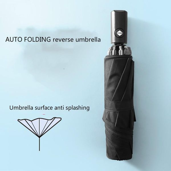 umbrellas full automatic reverse umbrella folding rain and sunshine three fold double black large size windbreaker for men women
umbrellas full automatic reverse umbrella folding rain and sunshine three fold double black large size windbreaker for men women