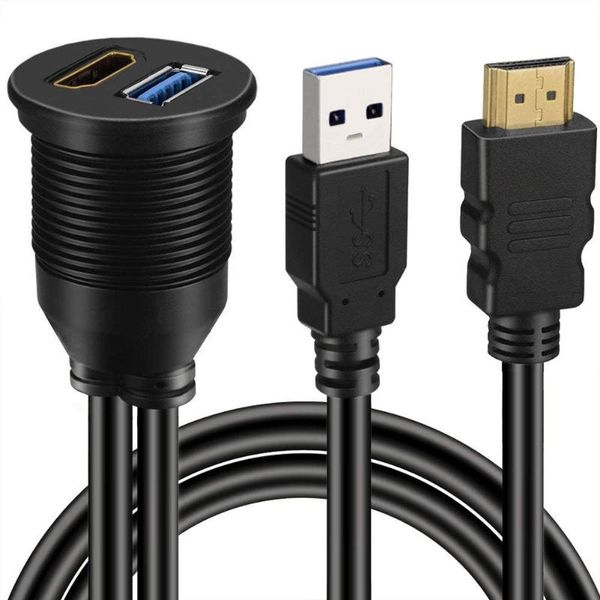 audio cables & connectors usb 3.0 and to + usb3.0 aux extension dash panel waterproof car flush mount cable for boat motorcycle - 2m
audio cables & connectors usb 3.0 and to + usb3.0 aux extension dash panel waterproof car flush mount cable for boat motorcycle - 2m