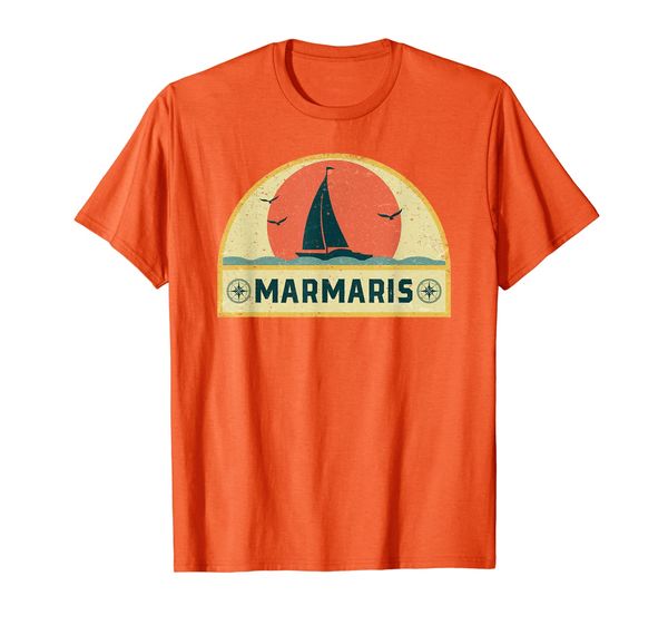 marmaris turkey sailing vacation vintage t-shirt, White;black 
marmaris turkey sailing vacation vintage t-shirt, White;black