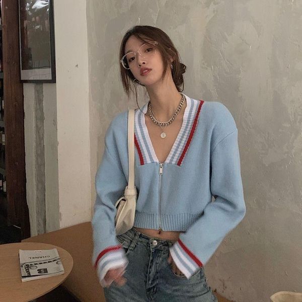 women's knits & tees y2krobe sweater zip up y2k aesthetic knitted v-neck indie preppy style vintage cardigan 2021 autumn women longslee, White
women's knits & tees y2krobe sweater zip up y2k aesthetic knitted v-neck indie preppy style vintage cardigan 2021 autumn women longslee, White