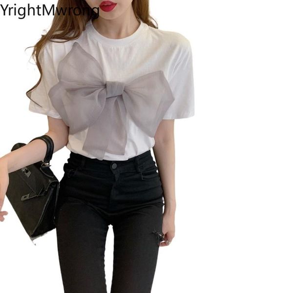 patchwork mesh bow cute short sleeve o neck white black women fashion t-shirt summer t shirt korean clothing casual tee women's
patchwork mesh bow cute short sleeve o neck white black women fashion t-shirt summer t shirt korean clothing casual tee women's