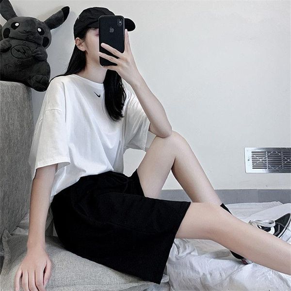 women's shorts cotton summer loose and versatile trend sports pants oversized casual capris student wide leg, White;black
women's shorts cotton summer loose and versatile trend sports pants oversized casual capris student wide leg, White;black