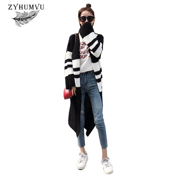 women's sweaters autumn knit cardigan women 2021 striped long sleeve warm jacket loose wild female cardigans sweater zy675, White;black
women's sweaters autumn knit cardigan women 2021 striped long sleeve warm jacket loose wild female cardigans sweater zy675, White;black