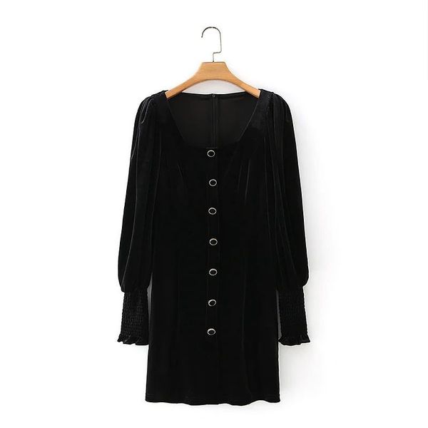 women velvet dress long balloon sleeves short retro elegant black es for lady vestidos femme robe 210420, Black;gray
women velvet dress long balloon sleeves short retro elegant black es for lady vestidos femme robe 210420, Black;gray