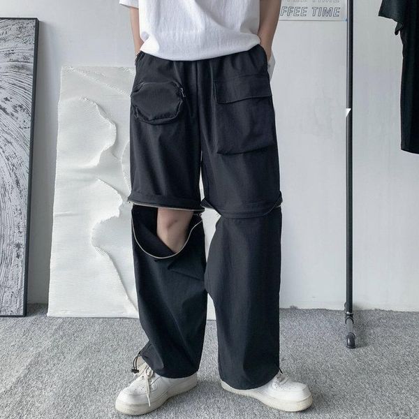 men's pants 2021 punk streetwear korean style fashion high waist spring plus size trousers male, Black
men's pants 2021 punk streetwear korean style fashion high waist spring plus size trousers male, Black