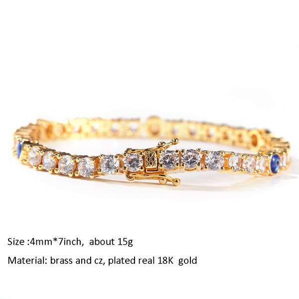 hip hop 4mm tennis bracelets aaa cz iced turkish blue eyes bracelet luxury bangles for women girls jewelry accessories, Golden;silver
hip hop 4mm tennis bracelets aaa cz iced turkish blue eyes bracelet luxury bangles for women girls jewelry accessories, Golden;silver