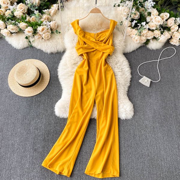 pants pants women korean tank sleeveless off shoulder solid jumpsuits summer casual streetwear wide leg long rompers, White
pants pants women korean tank sleeveless off shoulder solid jumpsuits summer casual streetwear wide leg long rompers, White