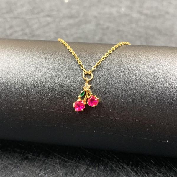 chains trendy metal zircon red cherry pendant charm chain vintage delicious fruits clavicle necklace jewelry accessories gifts, Silver
chains trendy metal zircon red cherry pendant charm chain vintage delicious fruits clavicle necklace jewelry accessories gifts, Silver