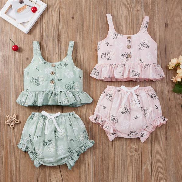 1-5y fashion summer kids girls clothes sets floral button ruffles vest +high waist shorts toddler girl casual cotton outfits clothing, White
1-5y fashion summer kids girls clothes sets floral button ruffles vest +high waist shorts toddler girl casual cotton outfits clothing, White