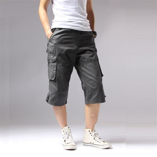 long length cargo shorts men knee pocket casual cotton elastic waist bermudas male military style summer breeche army 210518, White;black
long length cargo shorts men knee pocket casual cotton elastic waist bermudas male military style summer breeche army 210518, White;black