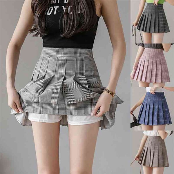 women short pleated plaid skirt korean slim fit high waist preppy style skirts girls fashion mini a-line cute clothes 210401, Black
women short pleated plaid skirt korean slim fit high waist preppy style skirts girls fashion mini a-line cute clothes 210401, Black