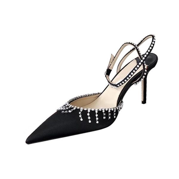 dress shoes rhinestone fringing high heels women pumps satin crystal ankle strap sandals woman slingbacks stiletto party, Black
dress shoes rhinestone fringing high heels women pumps satin crystal ankle strap sandals woman slingbacks stiletto party, Black