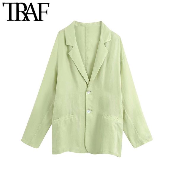 traf women fashion oversized single breasted blazer coat vintage long sleeve pockets loose female outerwear chic 210415, Black;brown
traf women fashion oversized single breasted blazer coat vintage long sleeve pockets loose female outerwear chic 210415, Black;brown