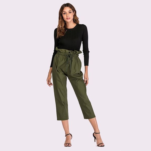 women's pants & capris chic autumn spring office lady ruffles high waist ankle-length casual women female brand design trousers, Black;white
women's pants & capris chic autumn spring office lady ruffles high waist ankle-length casual women female brand design trousers, Black;white