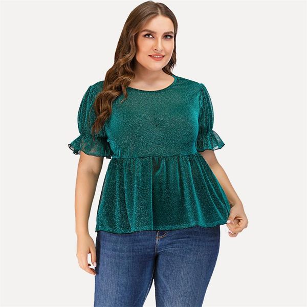 plus size t-shirt tunic tshirt women elegant shinny green o neck ladies puff sleeve loose shirts solid color summer pleated, Black
plus size t-shirt tunic tshirt women elegant shinny green o neck ladies puff sleeve loose shirts solid color summer pleated, Black
