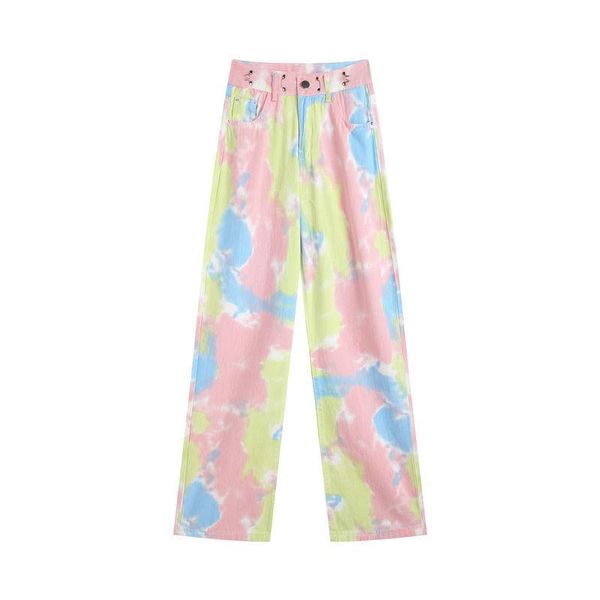 women's jeans streetwear spring autumn rainbow tie-dye printed high waist straight gradient loose y2k wide leg trousers 2021, Blue
women's jeans streetwear spring autumn rainbow tie-dye printed high waist straight gradient loose y2k wide leg trousers 2021, Blue