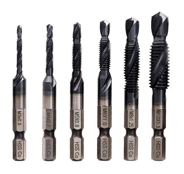 hand tools m3-m10 screw tap drill bits hrc89 tialn coated hssco m35 cobalt taps metric combination bit 1/4" in hex quick change
hand tools m3-m10 screw tap drill bits hrc89 tialn coated hssco m35 cobalt taps metric combination bit 1/4" in hex quick change