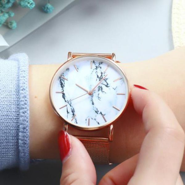 wristwatches european and american fashion marble pattern ladies watch stainless steel mesh belt scale leisure simple quartz, Slivery;brown
wristwatches european and american fashion marble pattern ladies watch stainless steel mesh belt scale leisure simple quartz, Slivery;brown