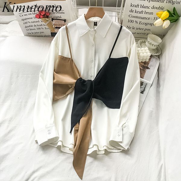 kimutomo elegant patchwork blouse french style chic female turn-down collar long sleeve fake two piece camis shirt 210521, White
kimutomo elegant patchwork blouse french style chic female turn-down collar long sleeve fake two piece camis shirt 210521, White