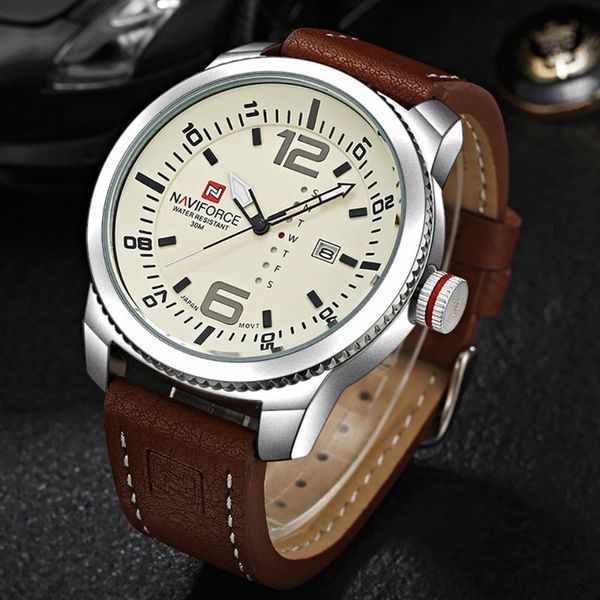 wristwatches 2021 naviforce date quartz watch men casual military sports watches leather wristwatch male rgio masculino clo, Slivery;brown
wristwatches 2021 naviforce date quartz watch men casual military sports watches leather wristwatch male rgio masculino clo, Slivery;brown