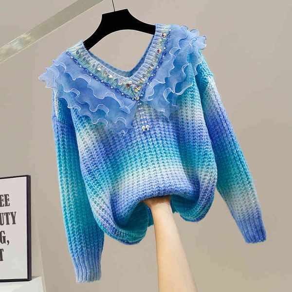 women's sweaters blouse autumn rainbow fashion butterfly v neck plied sweet streetwear pullover oversize b746 cwlq, White;black
women's sweaters blouse autumn rainbow fashion butterfly v neck plied sweet streetwear pullover oversize b746 cwlq, White;black
