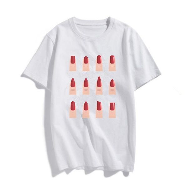 women t shirt personality nail art print tee summer casual short-sleeve women's t-shirt 90s girls harajuku female, White
women t shirt personality nail art print tee summer casual short-sleeve women's t-shirt 90s girls harajuku female, White