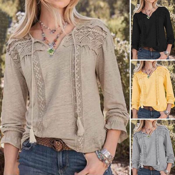 women's blouses & shirts plus size fashion lace patchwork blouse shirt loose v-neck tee casual winter ladies female women long sleeve b, White
women's blouses & shirts plus size fashion lace patchwork blouse shirt loose v-neck tee casual winter ladies female women long sleeve b, White