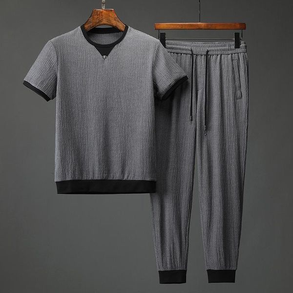 men's tracksuits summer thin mens sets (t-shirt+pants) luxury short sleeve wrinkle fabric male fashion elastic waist man suits 4xl, Gray
men's tracksuits summer thin mens sets (t-shirt+pants) luxury short sleeve wrinkle fabric male fashion elastic waist man suits 4xl, Gray