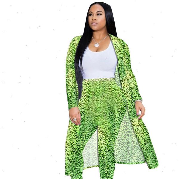 european and american fashion temperament women tracksuits personality long leopard print coat jacket two piece, Gray
european and american fashion temperament women tracksuits personality long leopard print coat jacket two piece, Gray