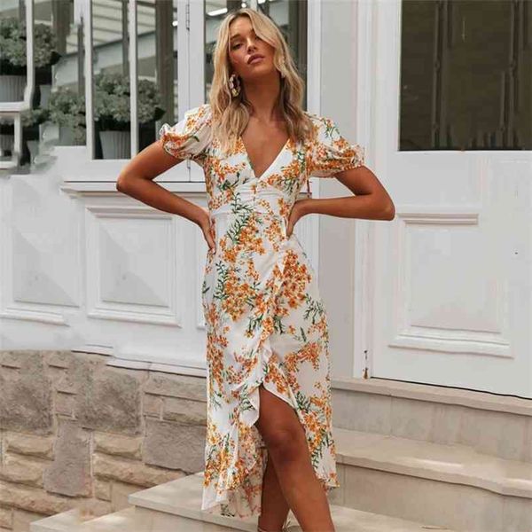 bohemian summer floral dress women print boho maxi long ruffle es v neck button vintage beach casual 210427, Black;gray
bohemian summer floral dress women print boho maxi long ruffle es v neck button vintage beach casual 210427, Black;gray