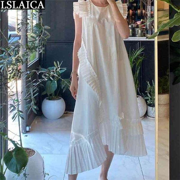 elegant woman dress summer sleeveless o neck ruffle irregular loose ladies maxi solid casual streetwear robe femme 210513, Black;gray
elegant woman dress summer sleeveless o neck ruffle irregular loose ladies maxi solid casual streetwear robe femme 210513, Black;gray
