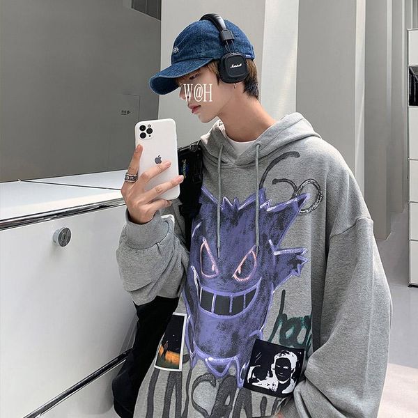 men's hoodies & sweatshirts autumn and winter devil hoodie hooded loose polar fleece hip-hop streetwear sweatshirt anime clothes trend, Black
men's hoodies & sweatshirts autumn and winter devil hoodie hooded loose polar fleece hip-hop streetwear sweatshirt anime clothes trend, Black
