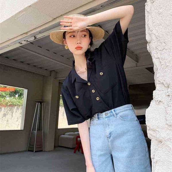 women's two piece pants black gold button up shirt for women short sleeve summer and blouses lapel collared korean vintag 08i7, White
women's two piece pants black gold button up shirt for women short sleeve summer and blouses lapel collared korean vintag 08i7, White