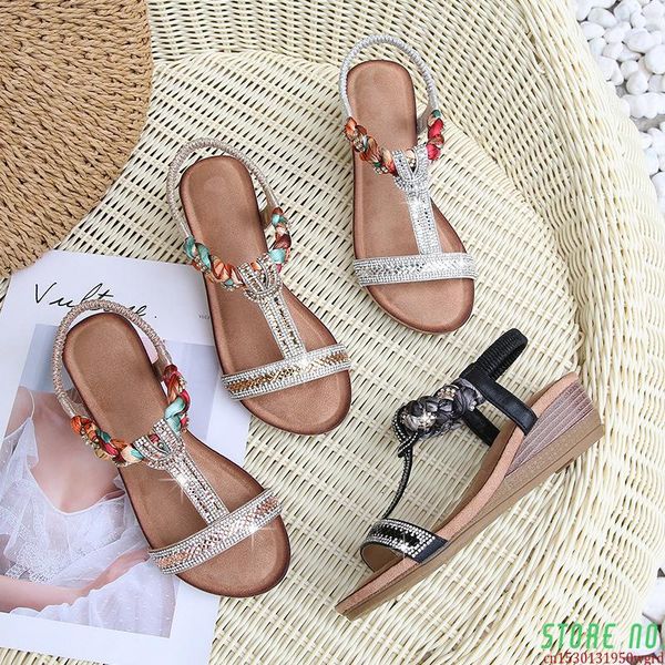 sandals 2021 summer silver platform rose gold comfortable slope with bohemian high heels slippers designer luxury women's shoes, Black
sandals 2021 summer silver platform rose gold comfortable slope with bohemian high heels slippers designer luxury women's shoes, Black