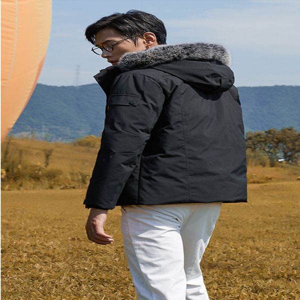 men's jacket fur coat classic casual down outdoor removable hat for wind protection and warmth, Black
men's jacket fur coat classic casual down outdoor removable hat for wind protection and warmth, Black