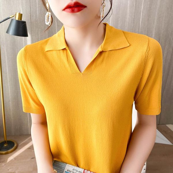 women's t-shirt summer ice silk short-sleeved female 2021 korean style hedging collar half-sleeved short top, White
women's t-shirt summer ice silk short-sleeved female 2021 korean style hedging collar half-sleeved short top, White