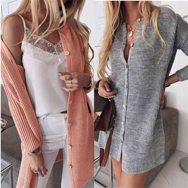 long sweater women buttons knitted cardigan sleeve ribbed neckline knitwear coat autumn winter jumpers ladies 210507, White;black
long sweater women buttons knitted cardigan sleeve ribbed neckline knitwear coat autumn winter jumpers ladies 210507, White;black