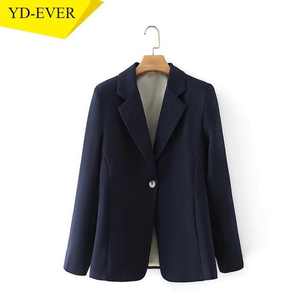 women one button solid blazer coat vintage notched collar pocket 2021 fashion female casual chic da70 women's suits & blazers, White;black
women one button solid blazer coat vintage notched collar pocket 2021 fashion female casual chic da70 women's suits & blazers, White;black