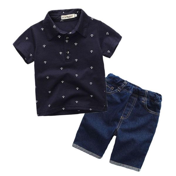 boys casual fashion set short sleeve lapel polo jeans 2-piece set cartoon anchor pattern summer short sleeve gentleman suit, White
boys casual fashion set short sleeve lapel polo jeans 2-piece set cartoon anchor pattern summer short sleeve gentleman suit, White