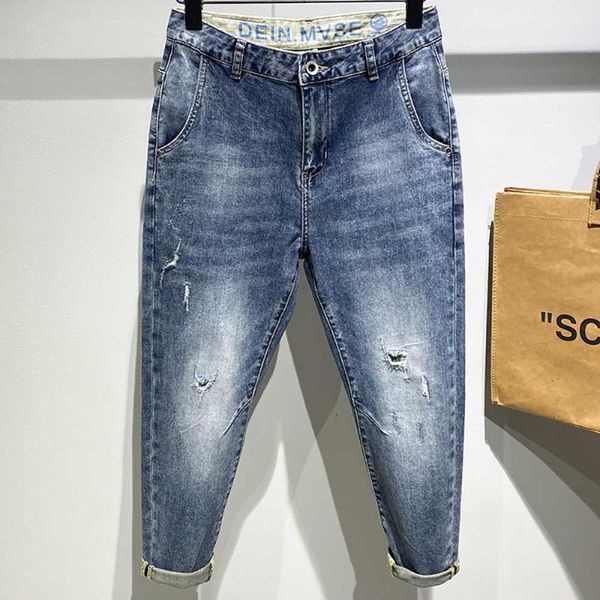 men's jeans retro light blue denim men casual ripped distressed hiphop harem trousers streetwear loose baggy ankle length clothing
men's jeans retro light blue denim men casual ripped distressed hiphop harem trousers streetwear loose baggy ankle length clothing