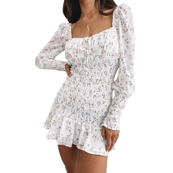 women fashion pleated ruffles dress summer vintage floral square collar long-sleeved chiffon casual dresses, Black;gray
women fashion pleated ruffles dress summer vintage floral square collar long-sleeved chiffon casual dresses, Black;gray