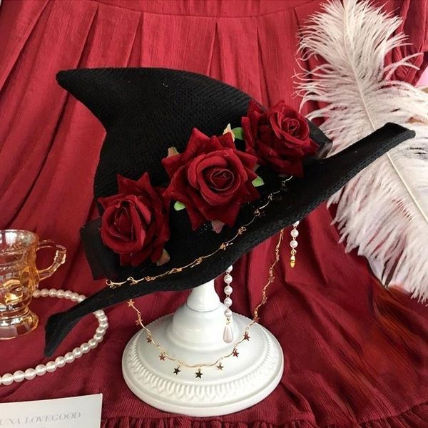 stingy brim hats anime women lolita girl witch hat wide flower rose pointed cap for halloween christmas costume party fancy dressed up, Blue;gray
stingy brim hats anime women lolita girl witch hat wide flower rose pointed cap for halloween christmas costume party fancy dressed up, Blue;gray