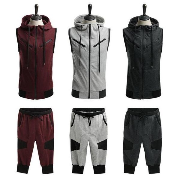 men's tracksuits zogaa mens sweat suit hooded joggers running sports sleeveless sweatshirt and pants hoody vest shorts men clothing 2 p, Gray
men's tracksuits zogaa mens sweat suit hooded joggers running sports sleeveless sweatshirt and pants hoody vest shorts men clothing 2 p, Gray