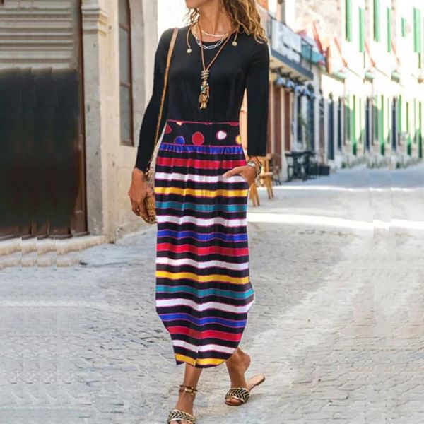 casual dresses 2021 fashion autumn maxi dress women striped printed long sleeve high waist robe for loose elegant, Black;gray
casual dresses 2021 fashion autumn maxi dress women striped printed long sleeve high waist robe for loose elegant, Black;gray